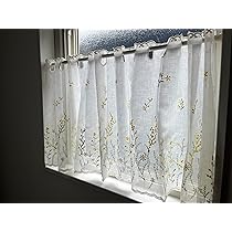 Amazon｜カフェカーテン ミモザ 幅150cmX丈45cm｜カフェ